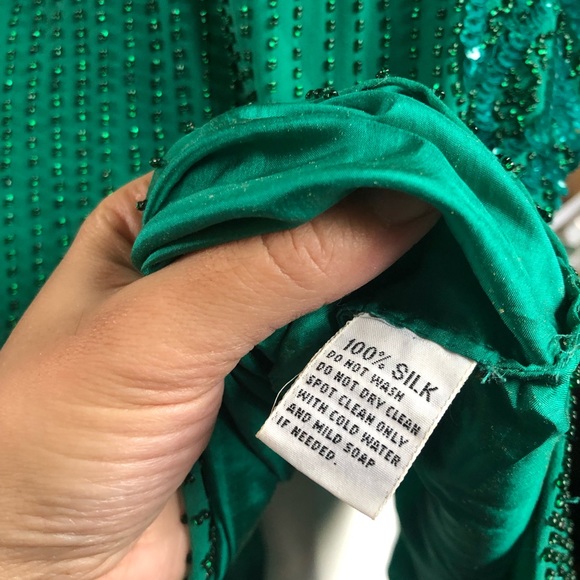 Vintage Silk Old Hollywood Glam Flapper Style Dress - Picture 6 of 10